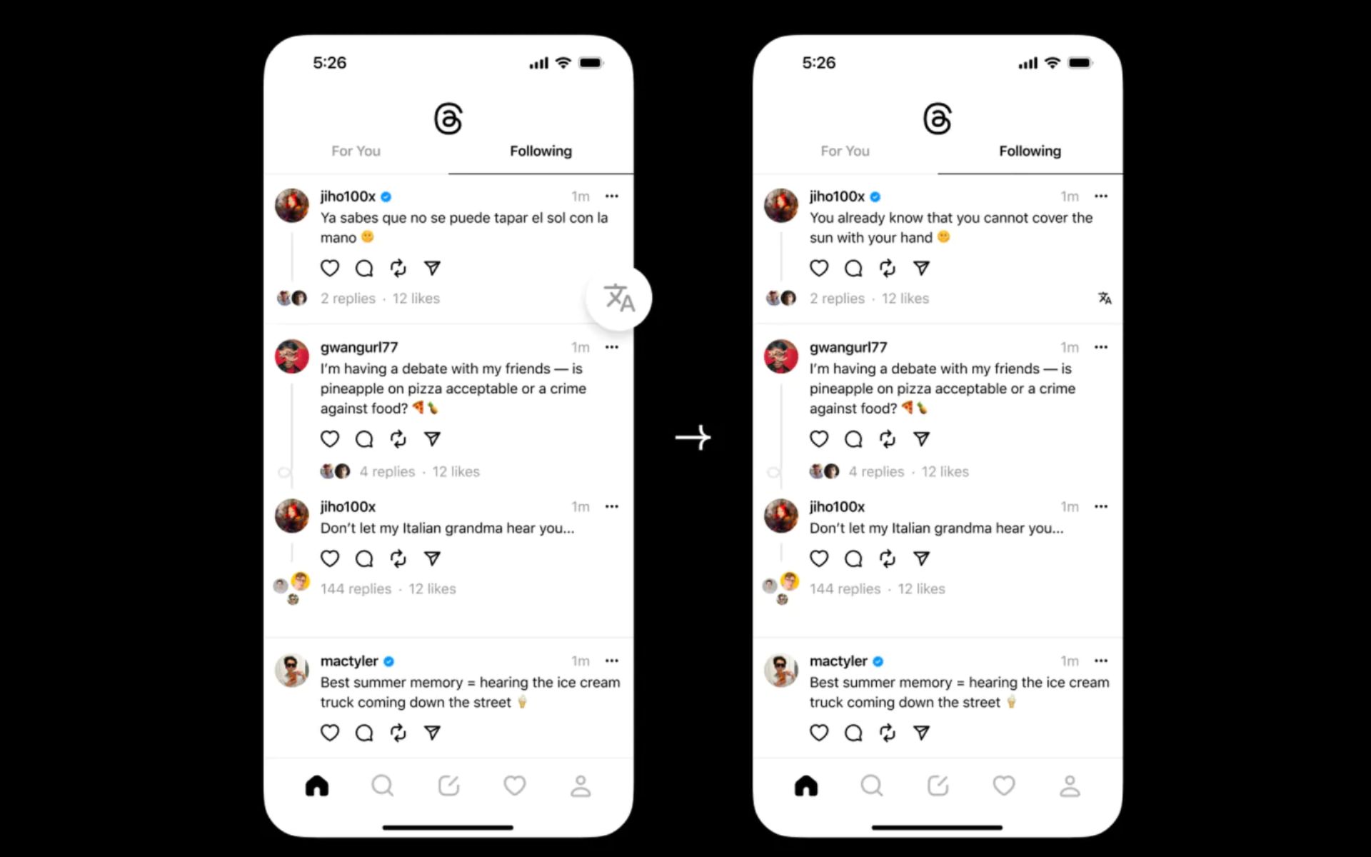 Traduction sur threads