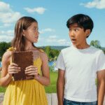Two characters on the beach in Find Your Words