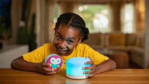 Amazon has their 5th Gen Kids Owl Echo Dots with Echo Glow 50% off right now
