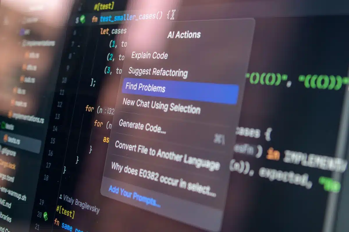 Palette d'options d'édition et de reformulation de texte dans une interface d'IA