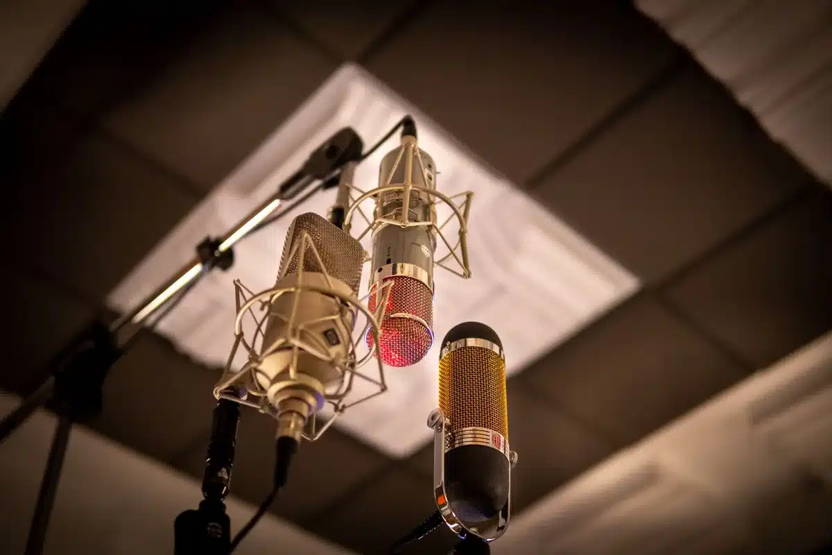 Microphone de mesure acoustique utilisé pour la calibration Dirac Live dans un salon