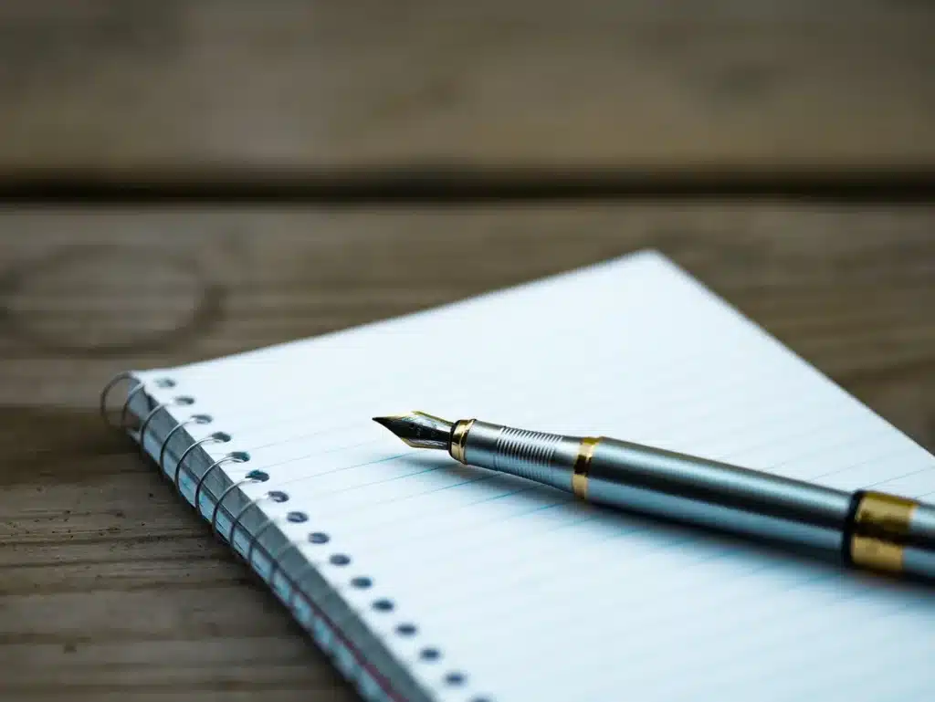 Bureau en pleine journée avec clavier, carnet et vue floue d'une section de commentaires à l'écran