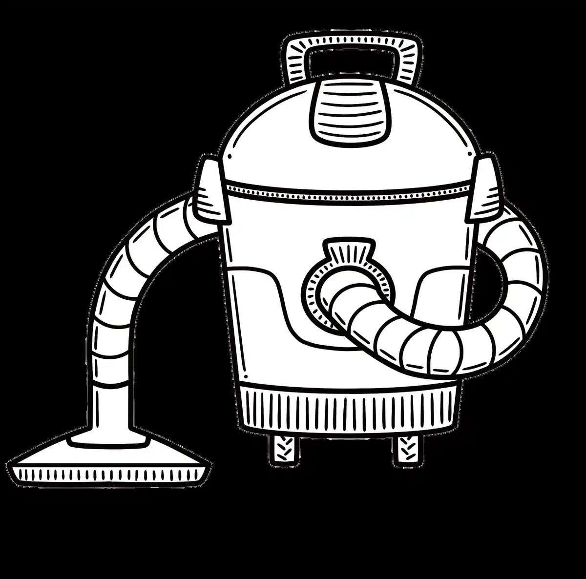 Robot aspirateur-laveur montrant brosse et réservoir de liquide