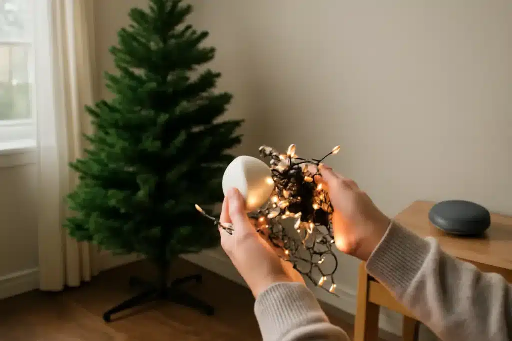 Sapin de Noël pré-éclairé : Echo Pop gratuit et prise intelligente offerte